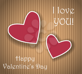 Valentines Day card, fabric print. Vector EPS