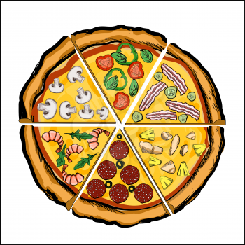 pizza food menu cafe brochure. vector template