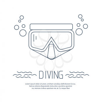 Divig mask icon with bubbles. Vector illustration