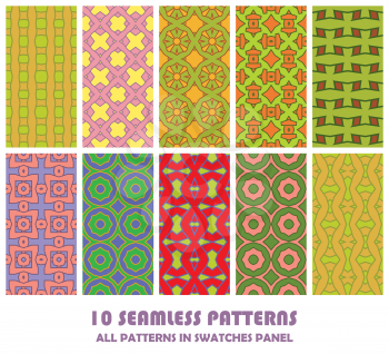 vector set of geometric seamless patterns for design. eps 8