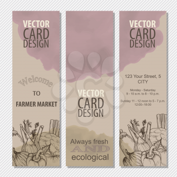 Organic food concept brochure and flyer template. Vector illustration