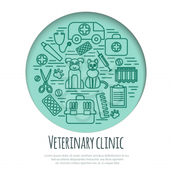 Veterinary pet health care animal medicine icons set isolated. vector illustration
