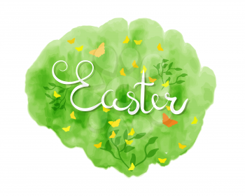 Hand sketched Happy Easter text as Easter logotype, banner and card template. Hand drawn text for postcard, invitation, poster. Happy Easter lettering typography. Seasons Greetings