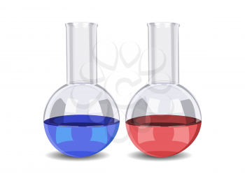 Test tube with liquid isolated. vector illustration