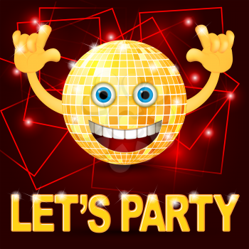 Yellow smiley emoticons, emoji, vector illustration. Party time flayer