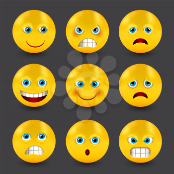 group of glass smiley emoticons emoji, vector illustration.