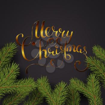 Holiday Vector Lettering background. Merry Christmas concept illustration
