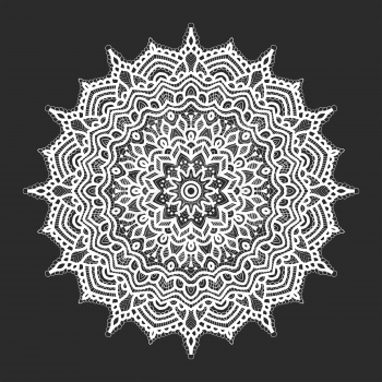 White lace pattern over black background. Vector illustration