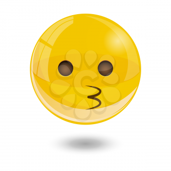 yellow glass smiley emoticons emoji, vector illustration