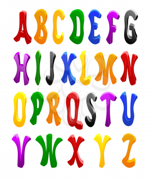 Cartoon vector font, full alphabet. For your design