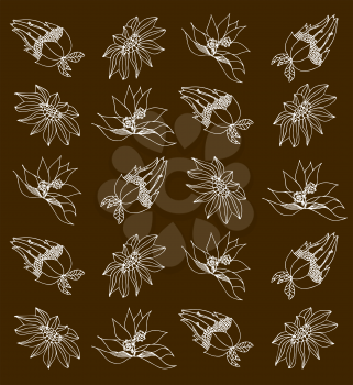 Royalty Free Clipart Image of a Background With Flowers