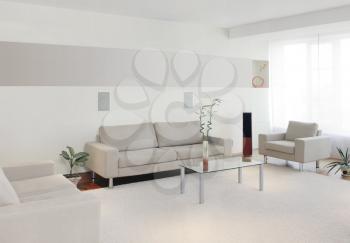 Modern interior with free wall space