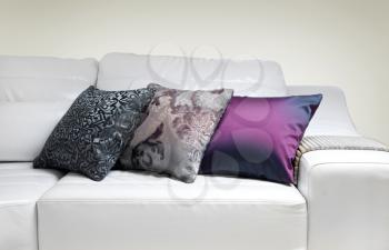 Photo of beautiful colorful pillows 