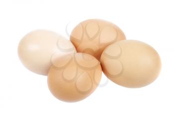 four eggs isolated on white