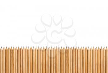 Pencils isolated on white background with space for text