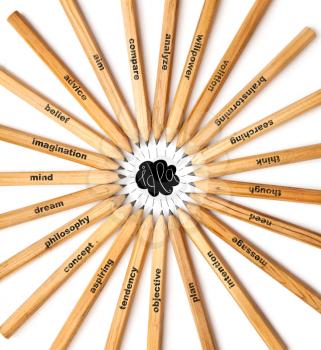 Pencils arranged in circle on the word idea 