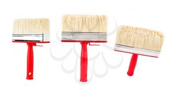 Paint brush in different angles, isolated on white