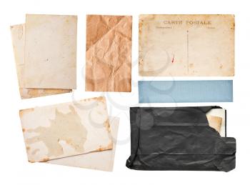 Vintage paper set, isolated on white