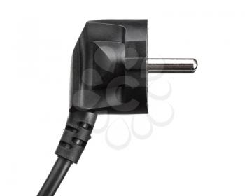Black electric plug isolated on white background 