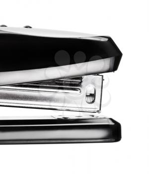 Black stapler isolated on white