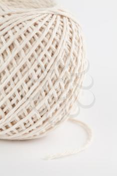 Wool yarn on white background