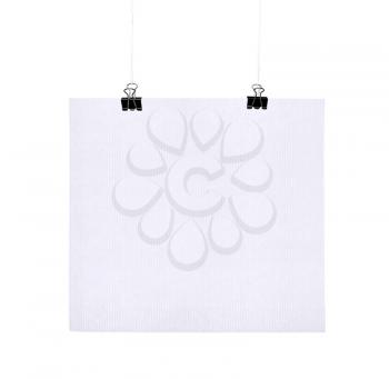 Blank poster on a rope, isolated