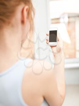 Close Up Of A Woman Using Mobile Smart Phone