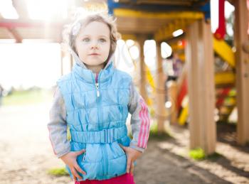 Little girl on playground area