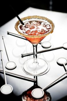 Cocktail on glass table