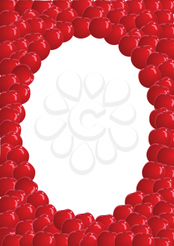 Royalty Free Clipart Image of a Cherry Frame