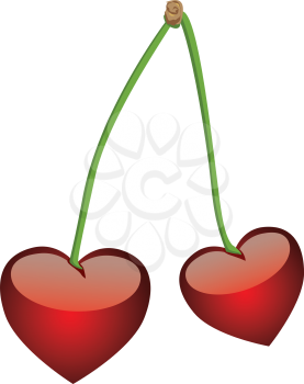 Royalty Free Clipart Image of Hearts on Stems