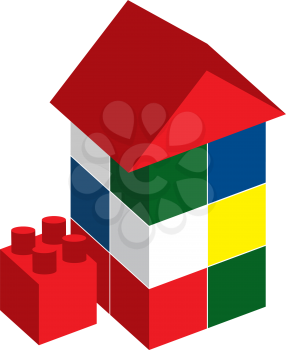 Royalty Free Clipart Image of a Lego House
