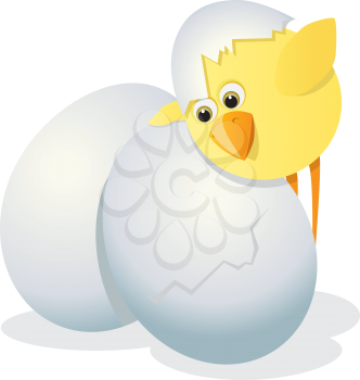 Royalty Free Clipart Image of a Chicken and Eggs