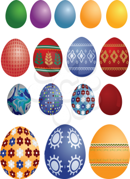 Royalty Free Clipart Image of a Collection of Easter Eggs