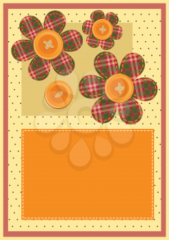 Royalty Free Clipart Image of a Frame With Flowers and Buttons