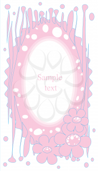 Royalty Free Clipart Image of a Grunge Floral Frame in Pink