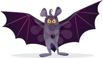 Royalty Free Clipart Image of a Bat Spreading Its Wings