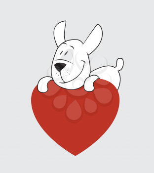 Royalty Free Clipart Image of a Dog Valentine