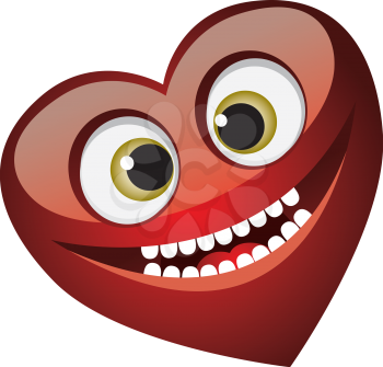 Royalty Free Clipart Image of a Smiling Heart