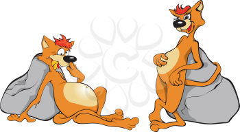 Royalty Free Clipart Image of Cartoon Cats