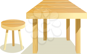 Royalty Free Clipart Image of Wooden Furniture