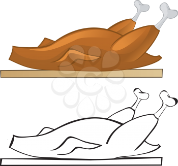 Royalty Free Clipart Image of Chicken Roasts