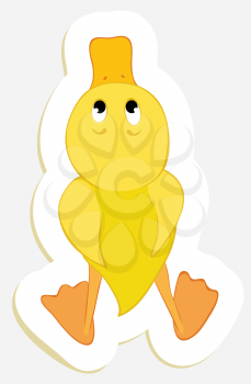 Royalty Free Clipart Image of a Duckling Looking Up