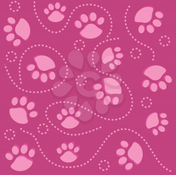 Royalty Free Clipart Image of a Paw Print Background
