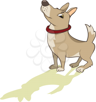 Royalty Free Clipart Image of a Dog and Its Shadow