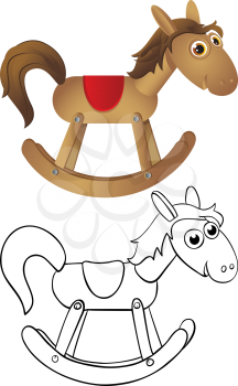 Royalty Free Clipart Image of Two Version of a Rocking Horse