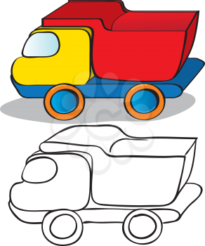 Royalty Free Clipart Image of Two Version of a Toy Truck