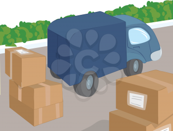 Royalty Free Clipart Image of Cargo Van