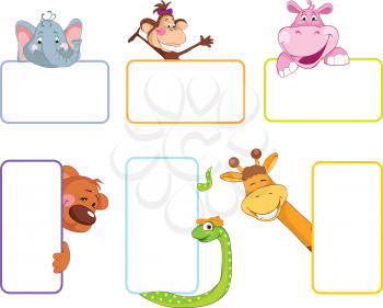 Royalty Free Clipart Image of Animal Banners