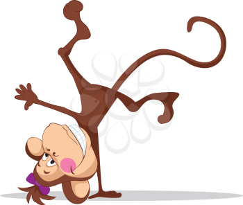 Royalty Free Clipart Image of a Playful Monkey